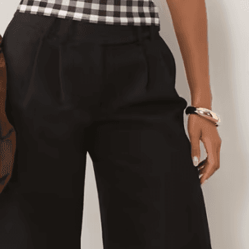 Black tailored Bermuda shorts cropped from the supplied outfit reference